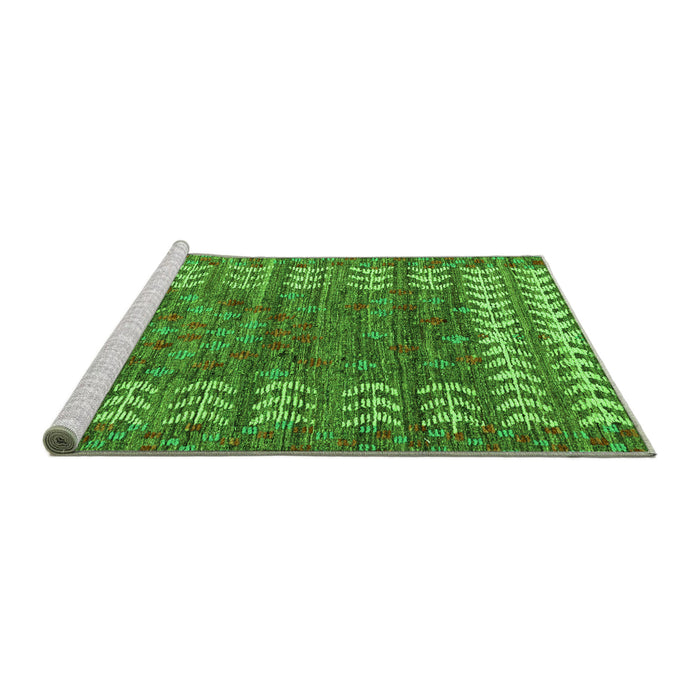 Sideview of Machine Washable Abstract Green Modern Area Rugs, wshabs4837grn
