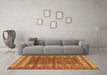 Machine Washable Abstract Orange Modern Area Rugs in a Living Room, wshabs4837org