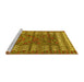 Sideview of Machine Washable Abstract Yellow Modern Rug, wshabs4837yw