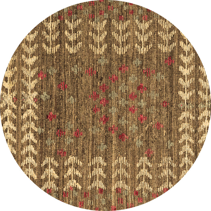 Round Machine Washable Abstract Brown Modern Rug, wshabs4837brn