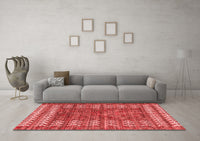 Machine Washable Abstract Red Modern Rug, wshabs4837red