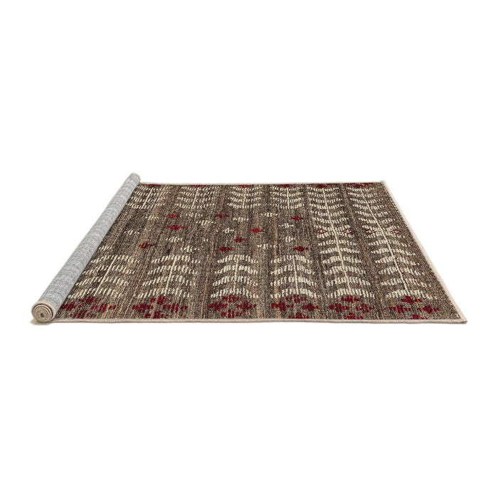 Sideview of Machine Washable Abstract Camel Brown Rug, wshabs4838
