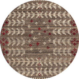 Round Machine Washable Abstract Camel Brown Rug, wshabs4838