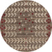 Round Machine Washable Abstract Camel Brown Rug, wshabs4838