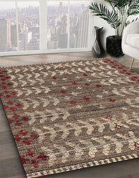 Abstract Camel Brown Modern Rug, abs4838