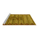 Sideview of Machine Washable Abstract Yellow Modern Rug, wshabs4838yw