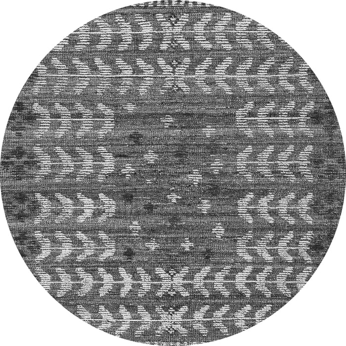 Round Abstract Gray Modern Rug, abs4838gry