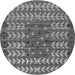 Round Abstract Gray Modern Rug, abs4838gry