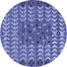 Round Machine Washable Abstract Blue Modern Rug, wshabs4838blu