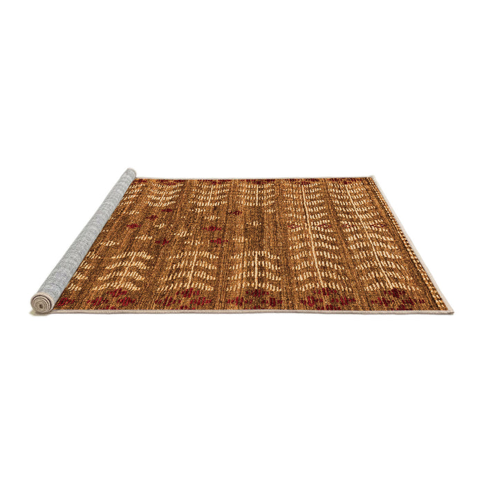 Sideview of Machine Washable Abstract Orange Modern Area Rugs, wshabs4838org