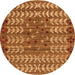 Round Machine Washable Abstract Orange Modern Area Rugs, wshabs4838org