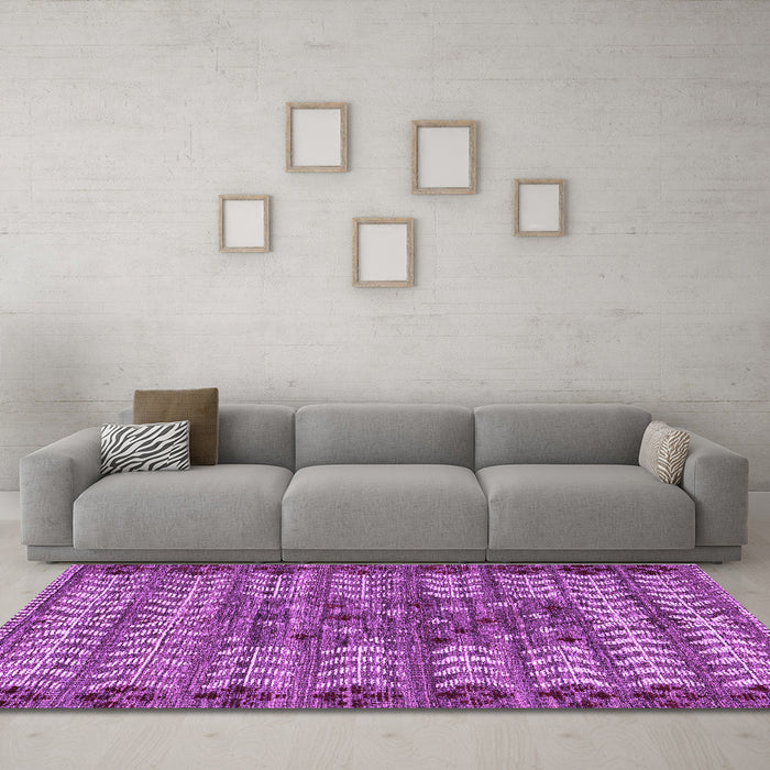 Machine Washable Abstract Purple Modern Area Rugs in a Living Room, wshabs4838pur