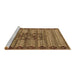 Sideview of Machine Washable Abstract Brown Modern Rug, wshabs4838brn