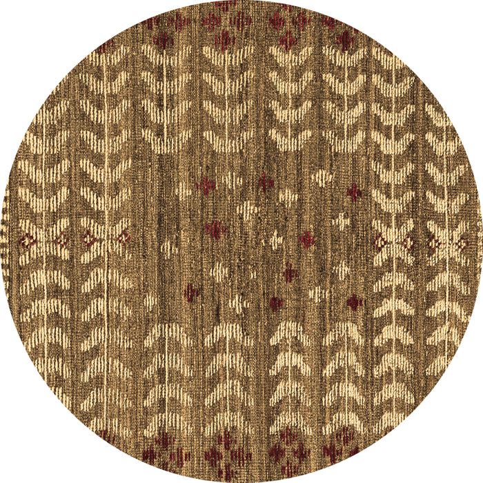 Round Abstract Brown Modern Rug, abs4838brn