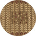 Round Abstract Brown Modern Rug, abs4838brn