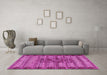 Machine Washable Abstract Pink Modern Rug in a Living Room, wshabs4838pnk