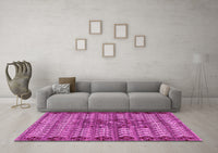 Machine Washable Abstract Pink Modern Rug, wshabs4838pnk