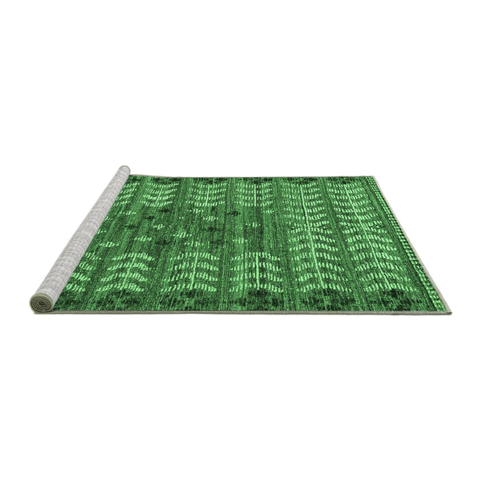 Sideview of Machine Washable Abstract Emerald Green Modern Area Rugs, wshabs4838emgrn