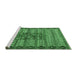 Sideview of Machine Washable Abstract Emerald Green Modern Area Rugs, wshabs4838emgrn