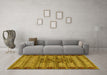 Machine Washable Abstract Yellow Modern Rug in a Living Room, wshabs4838yw