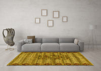 Machine Washable Abstract Yellow Modern Rug, wshabs4838yw