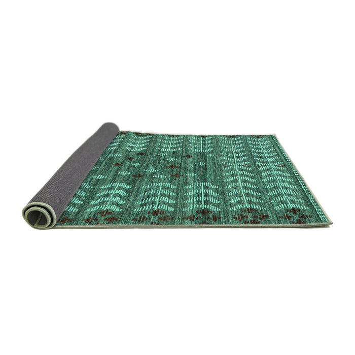 Sideview of Abstract Turquoise Modern Rug, abs4838turq