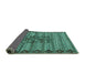 Sideview of Abstract Turquoise Modern Rug, abs4838turq