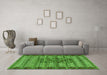 Machine Washable Abstract Green Modern Area Rugs in a Living Room,, wshabs4838grn