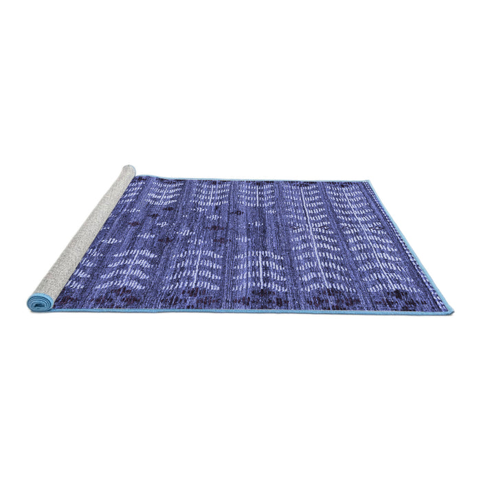 Sideview of Machine Washable Abstract Blue Modern Rug, wshabs4838blu