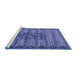 Sideview of Machine Washable Abstract Blue Modern Rug, wshabs4838blu