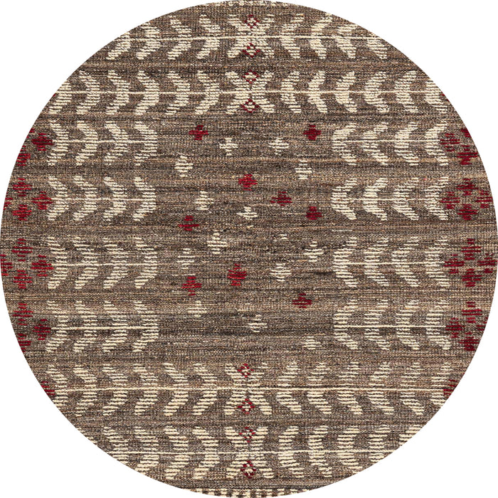 Round Abstract Camel Brown Modern Rug, abs4838