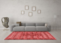 Machine Washable Abstract Red Modern Rug, wshabs4838red