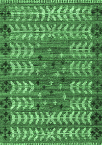 Abstract Emerald Green Modern Rug, abs4838emgrn