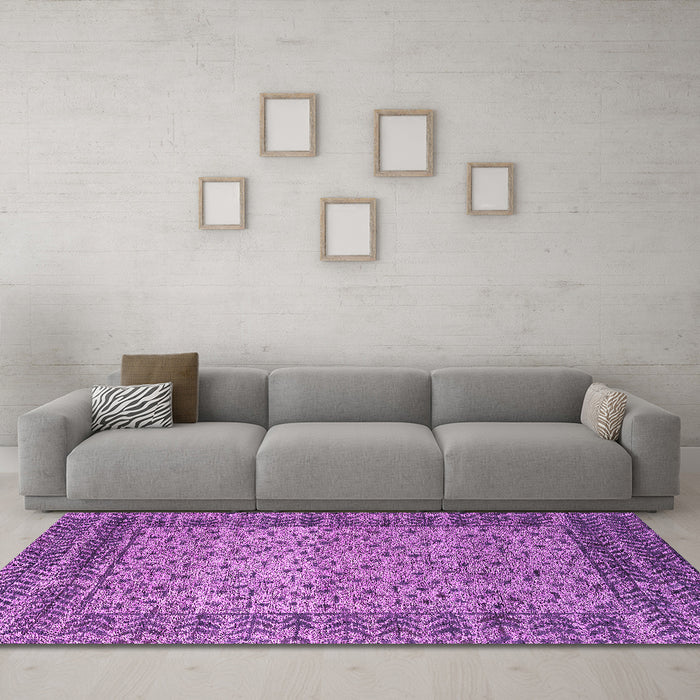 Machine Washable Abstract Pink Modern Rug in a Living Room, wshabs4839pnk