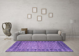 Machine Washable Abstract Purple Modern Area Rugs in a Living Room, wshabs4839pur