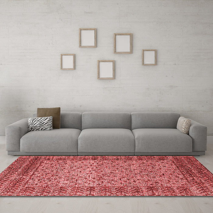 Modern Red Washable Rugs