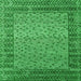 Square Abstract Green Modern Rug, abs4839grn