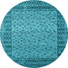 Round Machine Washable Abstract Light Blue Modern Rug, wshabs4839lblu