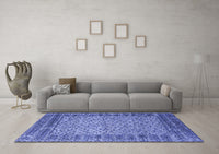 Machine Washable Abstract Blue Modern Rug, wshabs4839blu