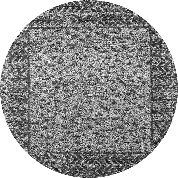 Round Abstract Gray Modern Rug, abs4839gry