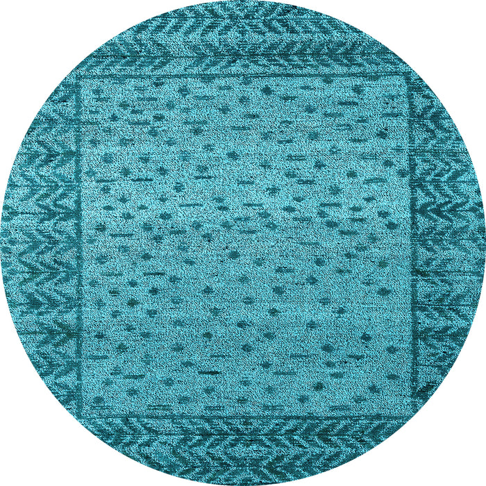 Round Abstract Light Blue Modern Rug, abs4839lblu