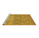 Sideview of Machine Washable Abstract Yellow Modern Rug, wshabs483yw