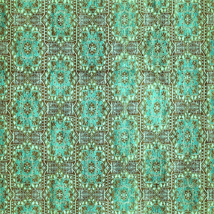 Square Abstract Turquoise Modern Rug, abs483turq