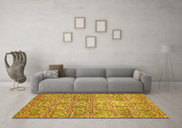 Machine Washable Abstract Yellow Modern Rug, wshabs483yw