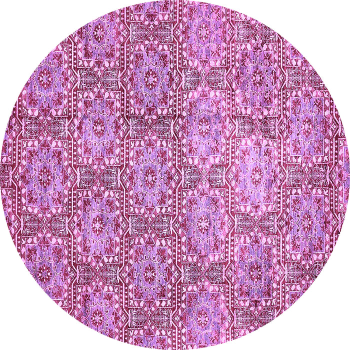 Round Machine Washable Abstract Purple Modern Area Rugs, wshabs483pur