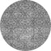 Round Abstract Gray Modern Rug, abs483gry