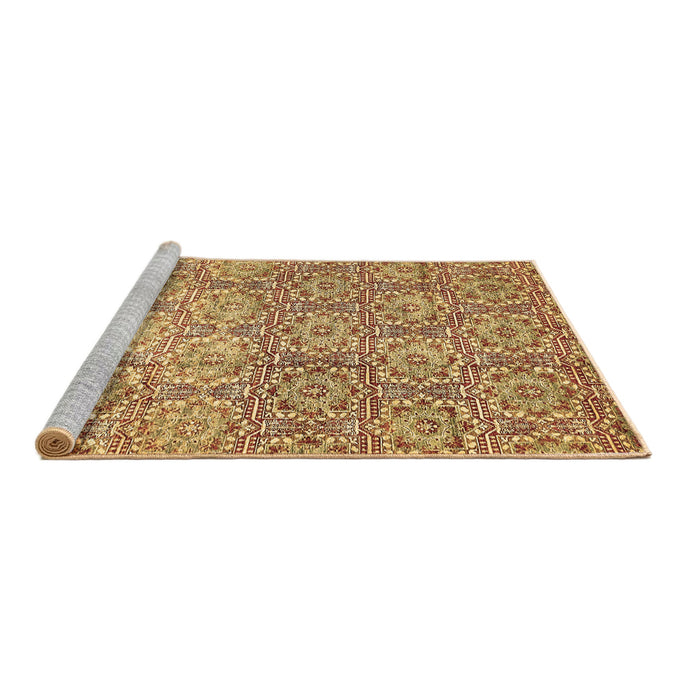 Sideview of Machine Washable Abstract Brown Modern Rug, wshabs483brn