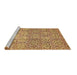 Sideview of Machine Washable Abstract Brown Modern Rug, wshabs483brn