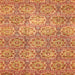 Square Machine Washable Abstract Orange Modern Area Rugs, wshabs483org