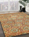 Abstract Yellow Modern Rug in Family Room, abs483